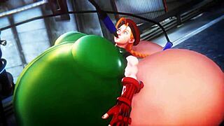 street fighter cammy's ass inflates with air in epic belly-busting fight scene