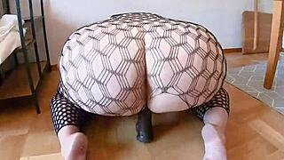 natasha crown slams big tits and fat ass down hard in reverse cowgirl dildo ride