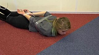 violet haze teen blonde bound gags on deepthroat in bondage