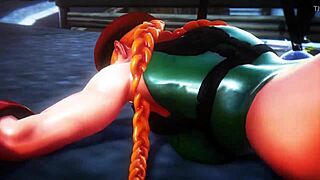 street fighter cammy's ass inflates with air in epic belly-busting fight scene