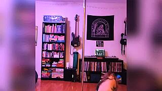 black lingerie striptease rips clothes off big tits blonde