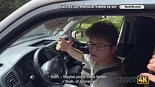 whoa 😱 cuck watching his blonde gf get picked up and fucked in car! 🚗💦