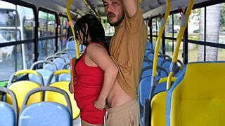 Brazilian Student Latina Flashes Small Tits Then Gets Encoxada and Fucked Hard Public Bus Ride
