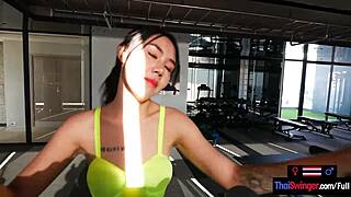 hey thai milf, that gym workout on big cock looks intense