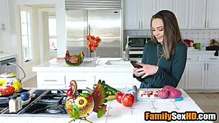 thanks giving turns into a wild group orgy with everyone joining the fun.