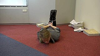 violet haze teen blonde bound gags on deepthroat in bondage