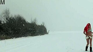 Skinny Girl Cools Down Outdoors in Sunny Garden Nature