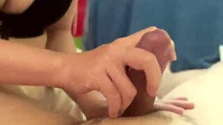 your skinny asian roommate gives pov handjob in dorm bath