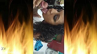 Brunette wife in lingerie blows cock then fucks photographer hard!