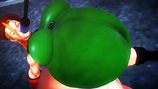 street fighter cammy's ass inflates with air in epic belly-busting fight scene