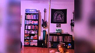 black lingerie striptease rips clothes off big tits blonde