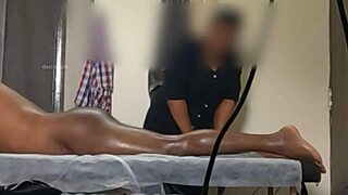 naughty dick flash during massage gets caught on cam