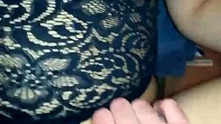 yo babe, watch my tied up gf squirm while we play with that huge cock