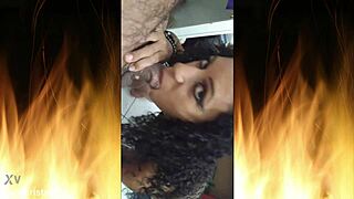 Brunette wife in lingerie blows cock then fucks photographer hard!