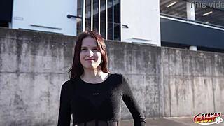 yo this tiny german 18+ redhead peach delina picked up for quick sloppy deepthroat casting fuck 😩💦