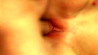 Petite Shaved Babe Takes Monster DP Then Cum Facial Streams