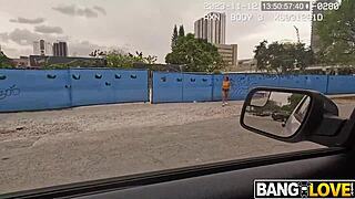 lunch break turns wild as ebony cop cassie blake gets pussied by nick strokes outdoors