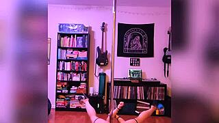 black lingerie striptease rips clothes off big tits blonde