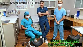 Canadian Nurse In Latex Gloves Spreads For Tattooed Patient's Penis