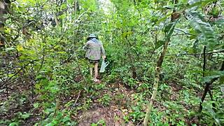 Thai babe hikes forest then pees in public 4k