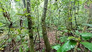 Thai babe hikes forest then pees in public 4k