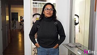 busty latina lana villafuerte showers hairy pussy then deepthroats in toilet quickie