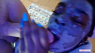 hot angolana ebony gets interracial facials cumshots and pussy worship in top compilation