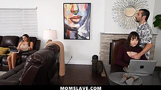 unemployed daddy freeuses hot wife and stepdaughter while working