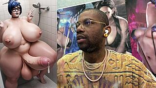 Big-breasted Asian trans girl gets cock sucked on train cums hard before wedding shower poolside