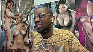 Big-breasted Asian trans girl gets cock sucked on train cums hard before wedding shower poolside