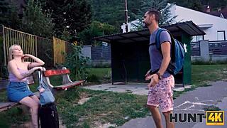 Hunt4k: Guy Pays to Watch GF Blindfolded and Drilled Hard Outdoors!