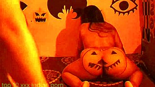 at the halloween ranch party stepmom with big tits gets fucked doggystyle by stepson in horror house