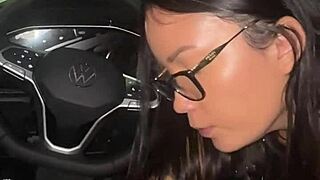 Young Asian Teen Cums Hard Fucking App Driver's Big Cock