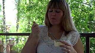 i'm the chubby milf mukbanging fat belly asmr outdoor fetish