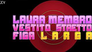 laura spreads her dressed tight pussy wide for some homemade fun