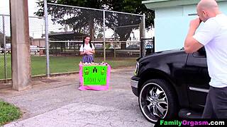 Hey stepbro sold those cupcakes now stack your little schoolgirl stepsis till she cums hard