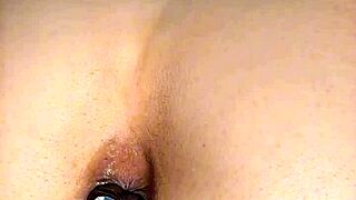 My tight virgin ass sparkles with jewel while getting fucked deep by huge cock