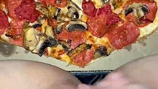 Saudi Snow White Teases with Pizza and Chocolate in Kinky LA Masturbation Frenzy