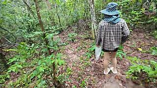 Thai babe hikes forest then pees in public 4k