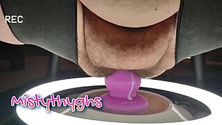 Bbw Mistythyghs Creamy Cunt Massage Sex Chair Dildo Compilation.