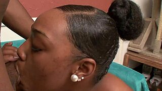 Black bbw princess slurps monster bbc before cumshot on huge tits fat ass