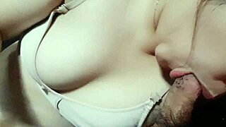 This sexy babe hits me with sloppy blowjob action cum straight in mouth homemade