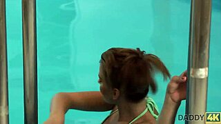 imagine daddy's young poolside lover swallowing every drop after intense licking