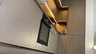 Natural college coed's shaved pussy try-on turns into hot porn casting