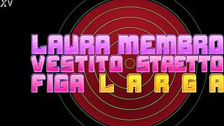 laura spreads her dressed tight pussy wide for some homemade fun