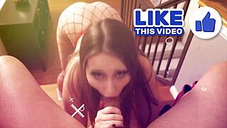 Blowpass Melody Marks OPENS THROAT WIDE For MONSTER DEEPTHROAT And Sloppy Ball Licking