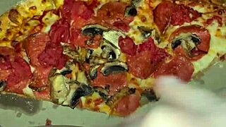 Saudi Snow White Teases with Pizza and Chocolate in Kinky LA Masturbation Frenzy