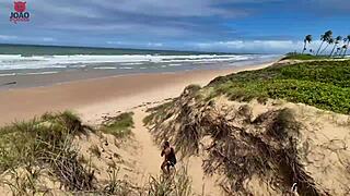 Nudist beach orgy erupts with Joao o safado Lunna Geek fucking everyone in wild group bareback sex