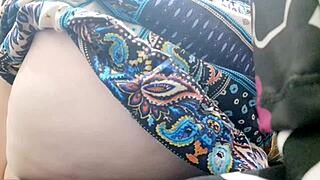 Chubby italian stepmom flashes her hairy wet pussy and big clit in crowded public store