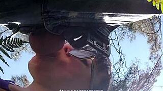 backstage slut deepthroats cameraman's cock for hot cum facial!